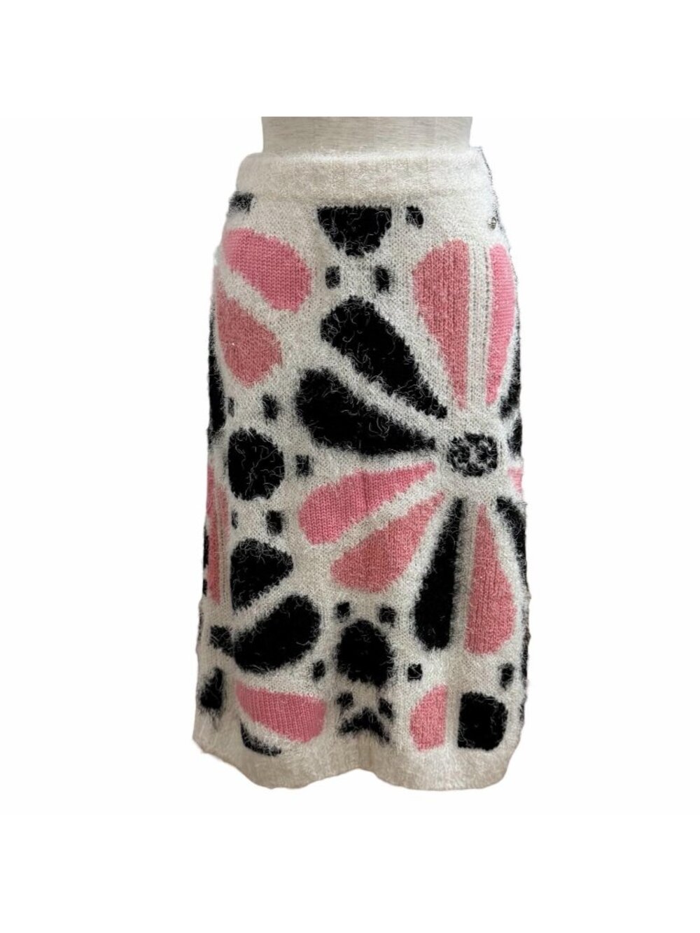 Chanel Cashmere Silk Blend CC Logo Clear Camellia Parts Sequins Knit Skirt